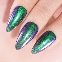 Rarjsm Chameleon Multichrome Gel Nail Polish Mermaid Lake Green To Purple Color Changing Glitter Chrome Gel Polish Curing Requir