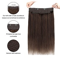 Sassina Invisible Wire Hair Extensions Real Human Hair With Transparent Wire Adjustable Size Secure Clips Natural Straight Secre