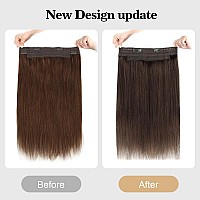 Sassina Invisible Wire Hair Extensions Real Human Hair With Transparent Wire Adjustable Size Secure Clips Natural Straight Secre