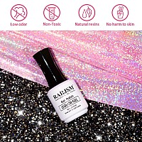 Rarjsm Reflective Glitter Gel Nail Polish Nude Hot Pink Sheer Jelly Gel Polish Flash Diamond Sparkle Rainbow Silver Shimmer Pigm