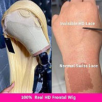 Alididi 613 Lace Front Wig Human Hair 13X4 Blonde Lace Front Wigs Human Hair 250 Density 613 Straight Hd Lace Front Glueless Wi