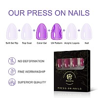 Pure Color Dark Purple Red Soft Press On Nails Ibeautying False Nails Uv Gel Finish Finger Daily Wear Nail Medium Square R