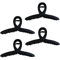 Nalodu 43 Inch Hair Claw Clips Large 4 Inch No Slip Big Black Matte Jaw Clip For Thin Fine And Medium Thick Hair Women 4 Pack