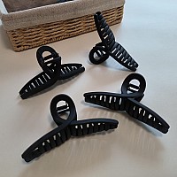 Nalodu 43 Inch Hair Claw Clips Large 4 Inch No Slip Big Black Matte Jaw Clip For Thin Fine And Medium Thick Hair Women 4 Pack