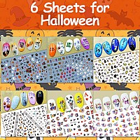 Tailaimei 24 Sheet All Holidays Nail Art Stickers Christmas Valentines Day Mixed Seasons Variety Pack For Halloween Fall Nail