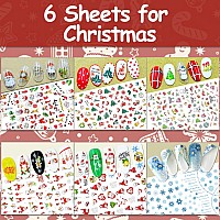 Tailaimei 24 Sheet All Holidays Nail Art Stickers Christmas Valentines Day Mixed Seasons Variety Pack For Halloween Fall Nail