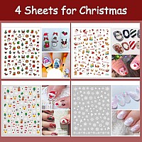 Tailaimei 20 Sheet All Holidays Nail Art Stickers Mixed Seasons Variety Pack For Halloween Fall Christmas Valentines Day Nail