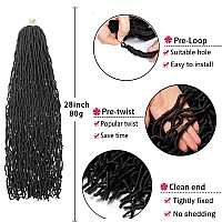 Soft New Faux Locs 28Inch 6Packs Long Goddess Locs Crochet Hair Natural Pre Looped Natural Crochet Braid Curly Wave Braiding Hai