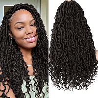 Goddess Locs Crochet Hair Dark Brown 18 Inch 7 Packs Faux Locs Crochet Hair Soft Crochet Locs Boho Locs Crochet Hair Synthetic H