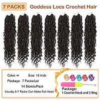 Goddess Locs Crochet Hair Dark Brown 18 Inch 7 Packs Faux Locs Crochet Hair Soft Crochet Locs Boho Locs Crochet Hair Synthetic H