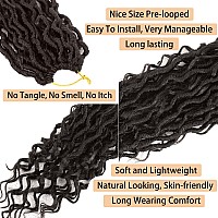 Goddess Locs Crochet Hair Dark Brown 18 Inch 7 Packs Faux Locs Crochet Hair Soft Crochet Locs Boho Locs Crochet Hair Synthetic H