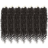 Goddess Locs Crochet Hair Dark Brown 18 Inch 7 Packs Faux Locs Crochet Hair Soft Crochet Locs Boho Locs Crochet Hair Synthetic H