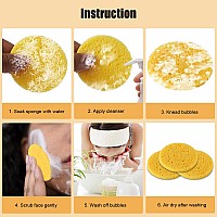 120Count Compressed Natural Facial Sponges For Face Cleansing Reusable Cosmetic Sponge Used For Exfoliating And Makeup Remova