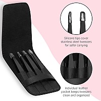 Facemade 4 Pack Tweezers Set Professional Stainless Steel Tweezers For Men And Women Precision Eyebrow Tweezers For Facial Ha