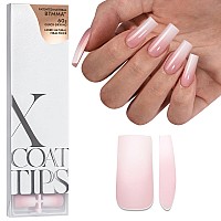 Btartboxnails Xcoattips Ombre Nails Square Press On Nails Long 150Pcs Nail Tips Pink White Gradient Soft Gel False Nail Tips