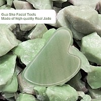 Fuiyoocen Gua Sha Facial Tools Natural Jade Guasha Tool For Face Double Chin Jawline Gua Sha Stone Selfskin Care Face Stone