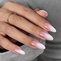 Btartboxnails Xcoattips Ombre Nails Press On Nails Medium 150Pcs Almond Nail Tips Pink White Gradient Soft Gel False Nail Tip