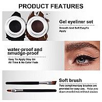 Evpct 4Pcs Black Silver Grey Brown Gel Eyeliner Pencil Eye Black Face Paint Sticks Makeup Set Natural Black Eyeliner Cream Wate