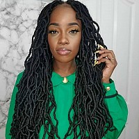 Paraglame 18 Inch New Faux Locs Crochet Hair Soft Locs 8 Packs New Goddess Soft Locs Crochet Hair Pre Looped Synthetic Crochet D