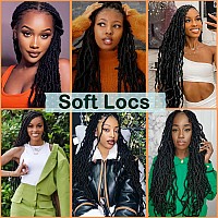 Paraglame 18 Inch New Faux Locs Crochet Hair Soft Locs 8 Packs New Goddess Soft Locs Crochet Hair Pre Looped Synthetic Crochet D