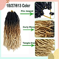 Ombre Soft Faux Locs Crochet Hair 14 Inch New Soft Locs 8 Packs Prelooped Crochet Braids Short Soft Goddess Locs Curly Wavy Cro