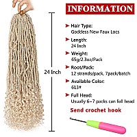 Xtrend 24 Inch New Faux Locs Crochet Hair With Curly Ends 7 Packs Long Soft Locs Crochet Braids Hair Blonde Synthetic Goddess Nu