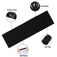 Derayee Headbands For Women 6 Pcs Black Elastic Headbands Soft Fabric Non Slip Hair Bands For Women Yoga Sports Workout 9 X 2