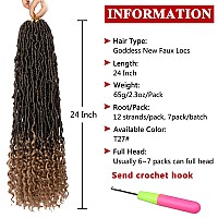 Xtrend 24 Inch Goddess New Faux Locs Crochet Hair With Curly Ends 7 Packs Soft Locs Crochet Braids Prelooped Natural Synthetic