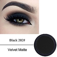 Erinde Black Matte Eyeshadow Palette Single Black Smokey Pressed Powder Eye Shadow Ultrablendable Pigmented Color Long Last