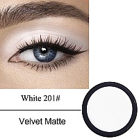 Erinde White Matte Eyeshadow Palette Single White Pressed Powder Eye Shadow Ultrablendable Pigmented Color Long Lasting Ha