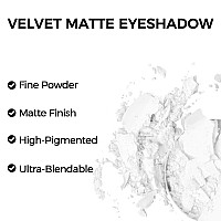 Erinde White Matte Eyeshadow Palette Single White Pressed Powder Eye Shadow Ultrablendable Pigmented Color Long Lasting Ha