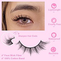 False Lashes Natural Look Wispy Eyelashes Manga Korean Spiky 16Mm Short Faux Mink Eyelashes Fluffy Cat Eye Natural Fake Eyelashe