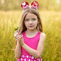 8Pcs Sequin Mouse Ears Hair Clips Glitter Hair Bows Cute Mice Ears Hair Barrettes Clips For Women Girls Hair Accessories For Cos