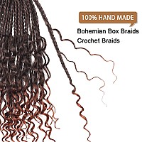 Goddess Box Braids Crochet Hair With Curly Ends 18 Inch Bohomian Box Braids Crochet Braids 8 Packs 3X Crochet Braids Synthetic B