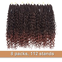 Goddess Box Braids Crochet Hair With Curly Ends 18 Inch Bohomian Box Braids Crochet Braids 8 Packs 3X Crochet Braids Synthetic B