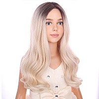 Pattnium Long Blonde Wigs For Kids Child Wig Long Curly Wavy Wig Ombre Blonde Wig Middle Part Girls Wig Black To Blonde Long Wig