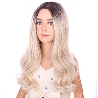 Pattnium Long Blonde Wigs For Kids Child Wig Long Curly Wavy Wig Ombre Blonde Wig Middle Part Girls Wig Black To Blonde Long Wig