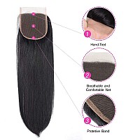 Straight Lace Closure Human Hair 4X4 Hd Lace Closure 10 Inch Unprocessed Brazilian Virgin Hair Lace Frontal Free Part Closure 10