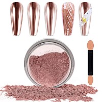 Laza Chrome Nail Powder Mirror Effect Metallic Dust Holographic Glitter Glazed Manicure Decoration Reflective Pigment For Diy Ge