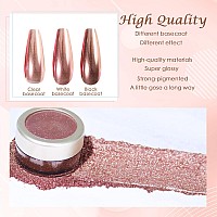 Laza Chrome Nail Powder Mirror Effect Metallic Dust Holographic Glitter Glazed Manicure Decoration Reflective Pigment For Diy Ge