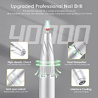 Electric Nail Drill Machine 40000Rpm Professional Efile Nail Drill Kit For Gel Acrylic Nailshigh Speed Low Vibration Low Heat