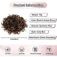 Lommel Messy Bun Hair Piece Short Curly Ponytail Extension Elastic Drawstring Loose Wave Curly Hair Buns Hair Piece Synthetic Ha