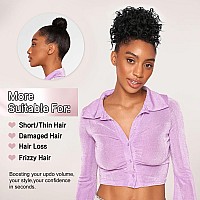 Lommel Messy Bun Hair Piece Short Curly Ponytail Extension Elastic Drawstring Loose Wave Curly Hair Buns Hair Piece Synthetic Ha