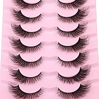 False Lashes Natural Look Fluffy Faux Mink Eyelashes Wispy Fox Eye Lashes That Look Like Extensions 3D Mink Lashes Natural Strip