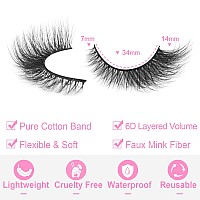 False Lashes Natural Look Fluffy Faux Mink Eyelashes Wispy Fox Eye Lashes That Look Like Extensions 3D Mink Lashes Natural Strip