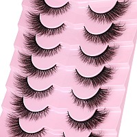 False Lashes Natural Look Fluffy Faux Mink Eyelashes Wispy Fox Eye Lashes That Look Like Extensions 3D Mink Lashes Natural Strip