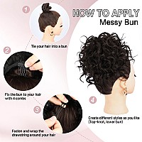 Lommel Messy Bun Hair Piece For Women 70G Elastic Drawstring Loose Wave Curly Hair Buns Hair Piece Synthetic Hair Bun Hair Exten