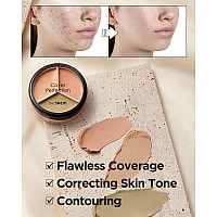 Thesaem Cover Perfection Triple Pot Concealer 01 Correct Beige 02 Contour Beige 3 Color Concealer For Medium Natural Tone