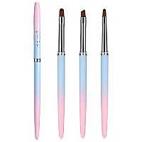 3Pcs Nail Polish Clean Up Brush Set Roundangled Manicure Nail Brushes For Cleaning Nail Art Polish Remover Brush Professional