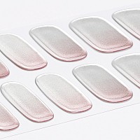 Danni Toni Semi Cured Gel Nail Strips Pink And White Ombre Blushing Reflection Mirror Gel Nail Stickers Glazed Nail Wraps 28